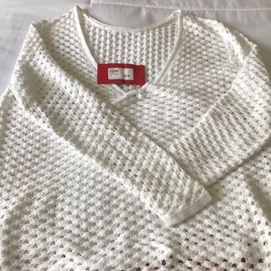 Allison Joy Evereve V Back Mesh sweater new